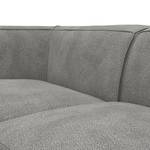 Ecksofa ALON mit Longchair Bouclé Stoff Bony: Grau - Longchair davorstehend links