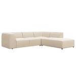 Ecksofa ALON mit Ottomane Webstoff Saia: Beige - Ottomane davorstehend rechts