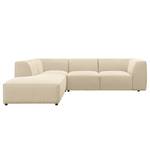 Ecksofa ALON mit Ottomane Cordstoff Snor: Beige - Ottomane davorstehend links