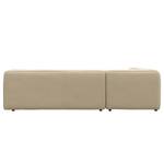 Ecksofa ALON mit Ottomane Cordstoff Snor: Beige - Ottomane davorstehend links