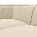 Ecksofa ALON mit Ottomane Cordstoff Snor: Beige - Ottomane davorstehend links