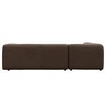 Ecksofa ALON mit Ottomane Webstoff Belana: Taupe - Ottomane davorstehend links