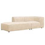 Chaise longue ALON Bouclé Stof Bony: Beige - Armleuning vooraanzicht rechts