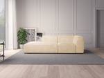 Chaise longue ALON Bouclé Stof Bony: Beige - Armleuning vooraanzicht rechts