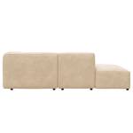 Chaise longue ALON Bouclé Stof Bony: Beige - Armleuning vooraanzicht rechts