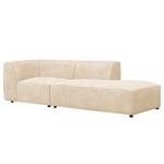 Chaise longue ALON Bouclé Stof Bony: Beige - Armleuning vooraanzicht links