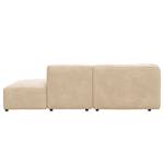 Chaise longue ALON Bouclé Stof Bony: Beige - Armleuning vooraanzicht links