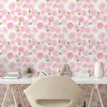 Papier peint Drawing Flower PVC - Rose / Blanc - Hauteur : 90 cm