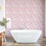 Behang Drawing Flower PVC - roze/wit - Hoogte: 90 cm