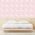 Papier peint Drawing Flower PVC - Rose / Blanc - Hauteur : 90 cm