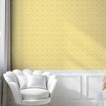 Papier peint Abstract Sun PVC - Jaune / Blanc - Hauteur : 90 cm