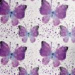 Papier peint Watercolour Butterfly PVC - Blanc / Mauve - Hauteur : 90 cm