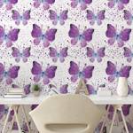 Papier peint Watercolour Butterfly PVC - Blanc / Mauve - Hauteur : 90 cm