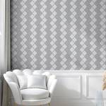 Tapete Damask PVC - Hellgrau / Grau - Höhe: 90 cm