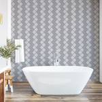 Behang Damask PVC - lichtgrijs/grijs - Hoogte: 90 cm