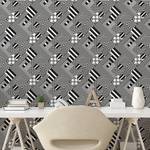 Papier peint Abstract Black and White PVC - Noir / Blanc - Hauteur : 90 cm