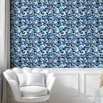 Papier peint Japanese Wave PVC - Bleu - Hauteur : 90 cm