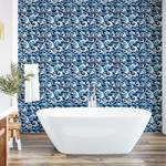 Behang Japanese Wave PVC - blauw - Hoogte: 90 cm