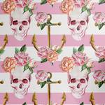 Behang Anchor Skull PVC - roze/wit - Hoogte: 90 cm