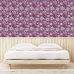 Papier peint Floral PVC - Lilas / Vert - Hauteur : 90 cm