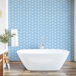 Papier peint Aqua Dots PVC - Blanc / Bleu clair - Hauteur : 90 cm