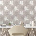 Behang Drawing Leaf PVC- taupe/wit - Hoogte: 90 cm