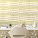 Papier peint Honeycombs PVC - Jaune / Blanc - Hauteur : 90 cm