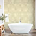 Papier peint Honeycombs PVC - Jaune / Blanc - Hauteur : 90 cm