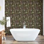 Behang Nature Stone PVC - taupe/groen - Hoogte: 180 cm