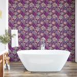 Papier peint Floral PVC - Lilas / Vert - Hauteur : 250 cm