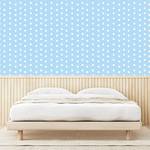 Papier peint Aqua Dots PVC - Blanc / Bleu clair - Hauteur : 250 cm