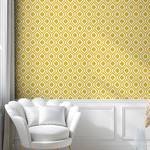 Papier peint Oriental PVC - Jaune - Hauteur : 90 cm