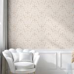 Papier peint Ornamente PVC - Crème / Beige - Hauteur : 250 cm