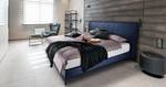 Lit boxspring Plata Bleu foncé - 180 x 200cm - D3 medium - Tissé à plat