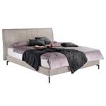 Letto boxspring Plata Bianco crema - 200 x 200cm - Materasso doppio H2 H3 - Tessuto piatto