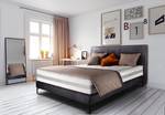 Lit boxspring Plata Anthracite - 160 x 200cm - Matelas double D3/D4 - Tissé à plat