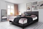 Letto boxspring Plata Color antracite - 160 x 200cm - Materasso doppio H2 H3 - Tessuto piatto