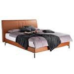 Boxspringbett Plata Cognac - 160 x 200cm - Doppelmatratze H2/H3 - Microfaser