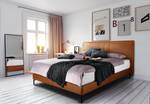 Boxspringbett Plata Cognac - 160 x 200cm - Doppelmatratze H2/H3 - Microfaser