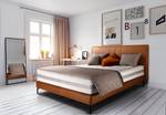 Boxspringbett Plata Cognac - 160 x 200cm - Doppelmatratze H2/H3 - Microfaser