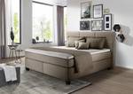 Boxspringbett Athena Schlamm - 160 x 200cm - Doppelmatratze H2/H4 - Kunstleder