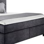 Boxspringbett Athena Anthrazit - 160 x 200cm - Doppelmatratze H3/H4 - Flachgewebe