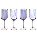 Weinglas-Set CHEERFUL 4er-Set gestreift Glas - Blau