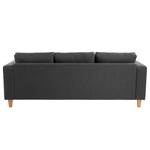 Ecksofa MAISON 2-Sitzer mit Longchair Webstoff - Webstoff Inas: Dunkelgrau - Longchair davorstehend links