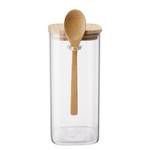 Pot de stockage COMPOSITION Verre borosilicate / Bambou / Silicone - Transparent / Naturel