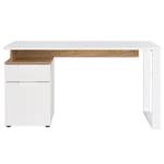 Schreibtisch Hasselt mit Container Weiß / Eiche Navarra Dekor