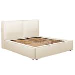 Polsterbett KINX Flachgewebe Desna: Creme - 180 x 200cm - Ohne Matratze - 1 Bettkasten - 150 cm