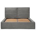 Gestoffeerd bed KINX Corduroy Poppy: Grafietkleurig - 200 x 200cm - Zonder matras - 1 opbergruimte - 150cm