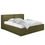 Letto imbottito Kinx Velluto a coste Poppy: verde oliva - 140 x 200cm - H2 - 1 contenitore - 110 cm