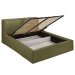 Letto imbottito Kinx Velluto a coste Poppy: verde oliva - 180 x 200cm - H2 - 1 contenitore - 110 cm